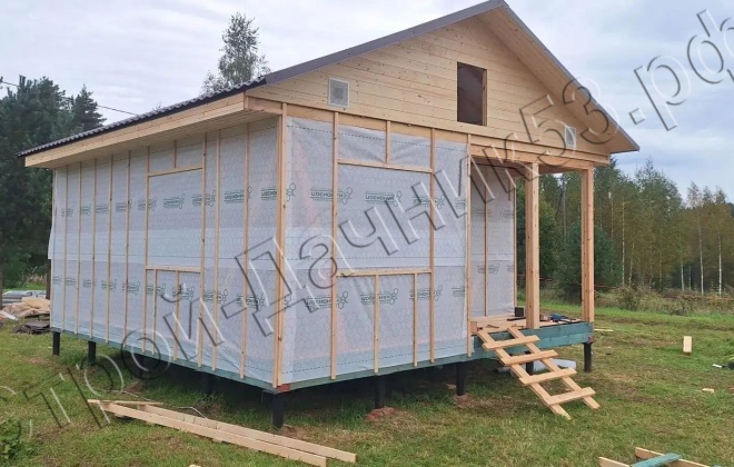5 каркасный дом д–25, 7x6 м, 42 м², ленинградская область, тихвинский район, деревня ганьково (13)